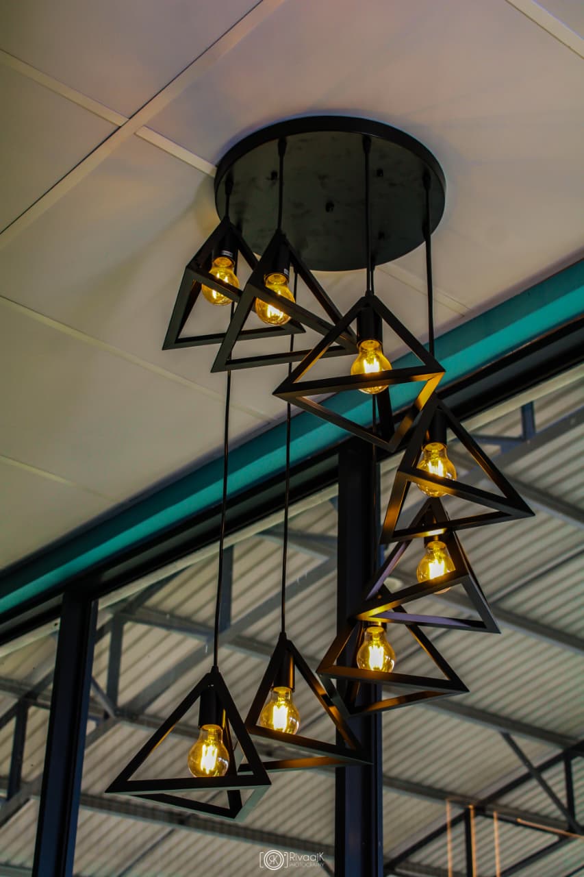 Decorative pendant lighting inside Changing Faces